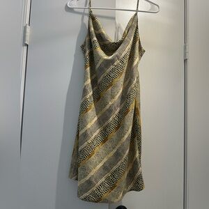 Urban Outfitters Striped Mini Dress in Black, Gold, and Cream